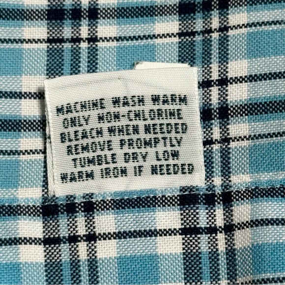 Ralph Lauren Luxury Oxford Men's XL White & Blue Checkered Plaid Shirt Excellent - Picture 7 of 8